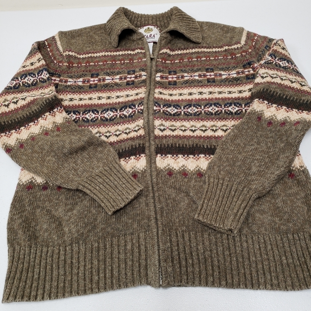 Tiara International Womens Full Zip Sweater Jacket Fair Isle Size Medium - Picture 8 of 8